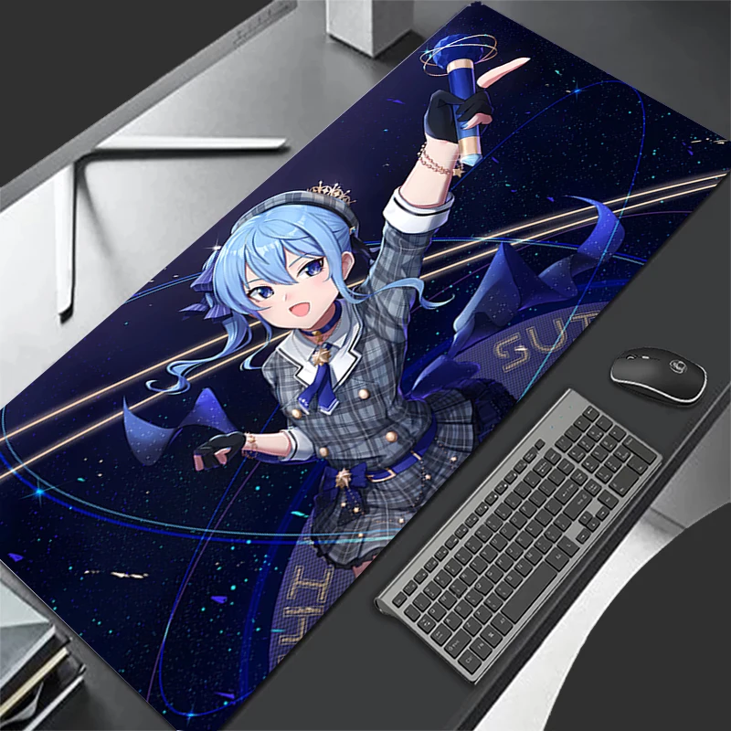 Tapis de souris accessoires de jeu d'ordinateur tapis de clavier bureau tapis de souris en caoutchouc décoration bureau Hololive Hoshimachi Suisei tapis de souris