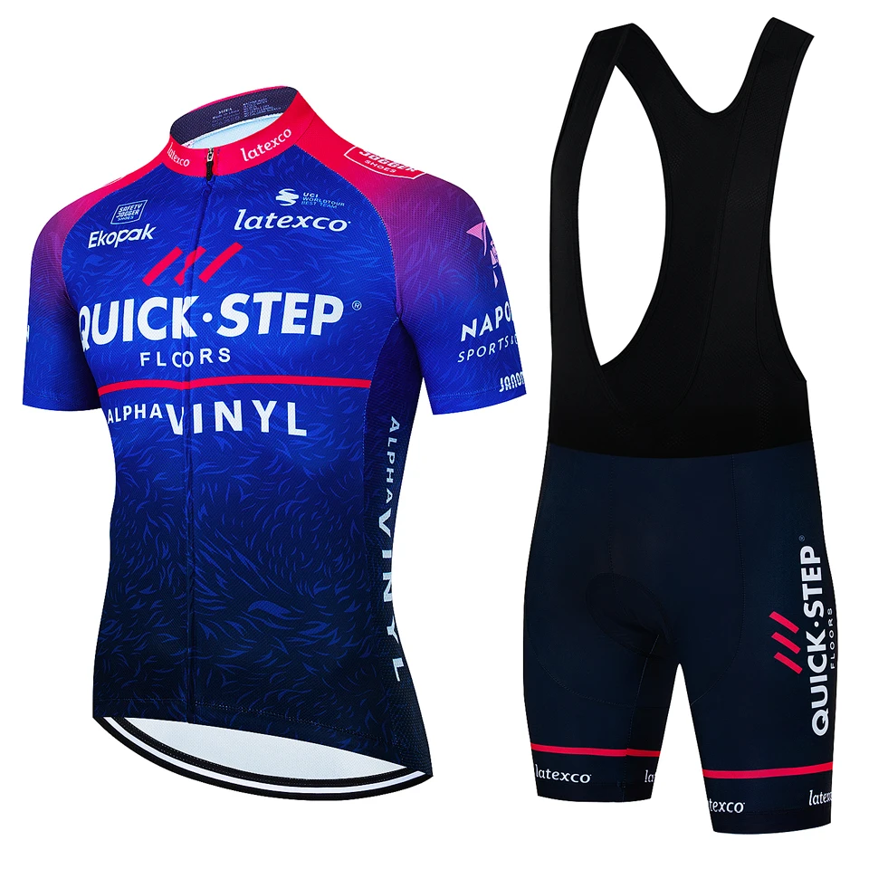 2023 QUICK STEP Men Cycling Jersey Set MTB Uniform Bike Cycling Clothing Summer Breathable Bicycle Shirt Ropa Maillot Ciclismo