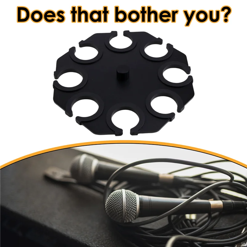 

ABKV-Multi Mic Holder For Wired And Wireless Mics, Organizes Up To 8 Mics, Black