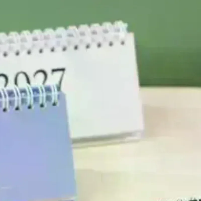 1Pcs 2027 Solid Morandi Color Mini Desk Calendar Standing Flip Monthly Planner Office Home Student Desktop Decor Stationery Gif