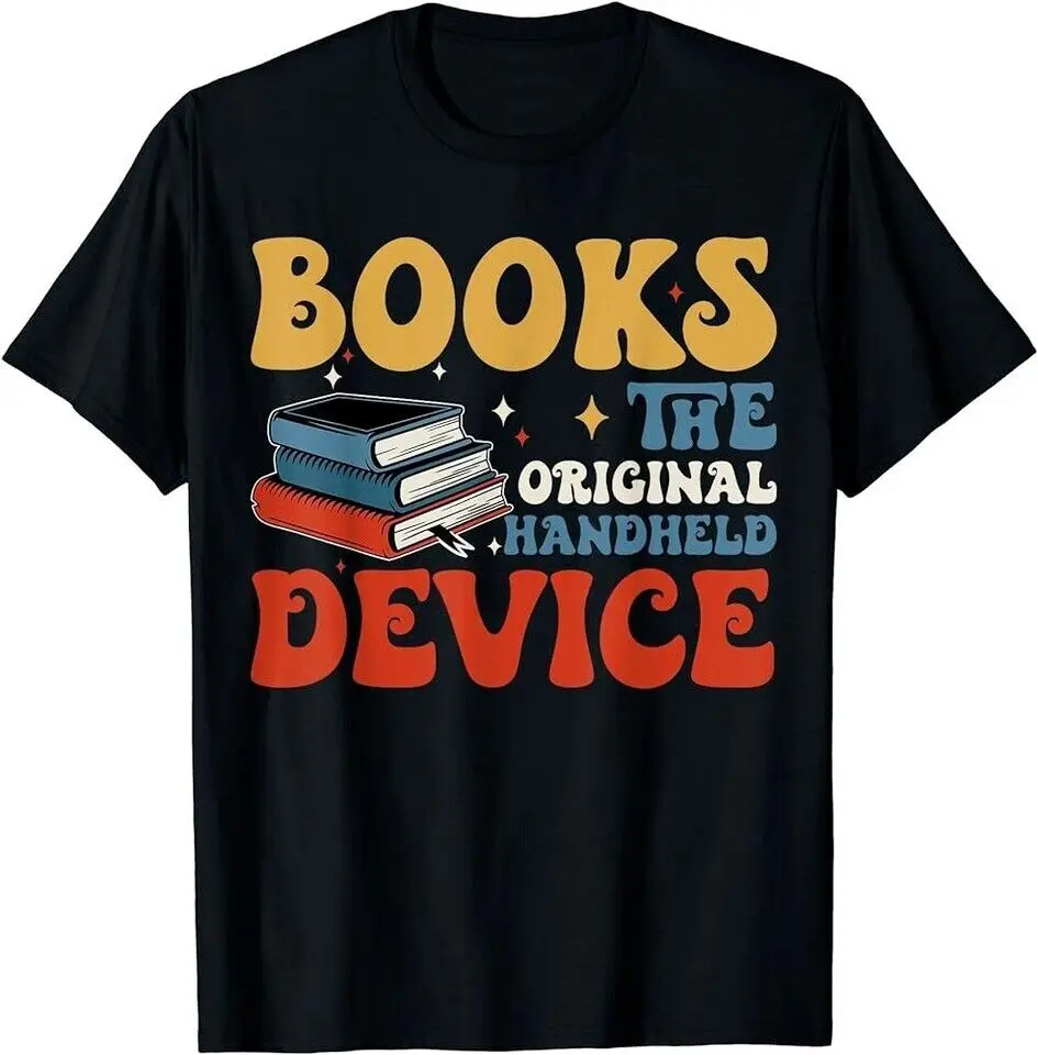 Books The Original Handheld Device Funny Book Reading Retro T-Shirt