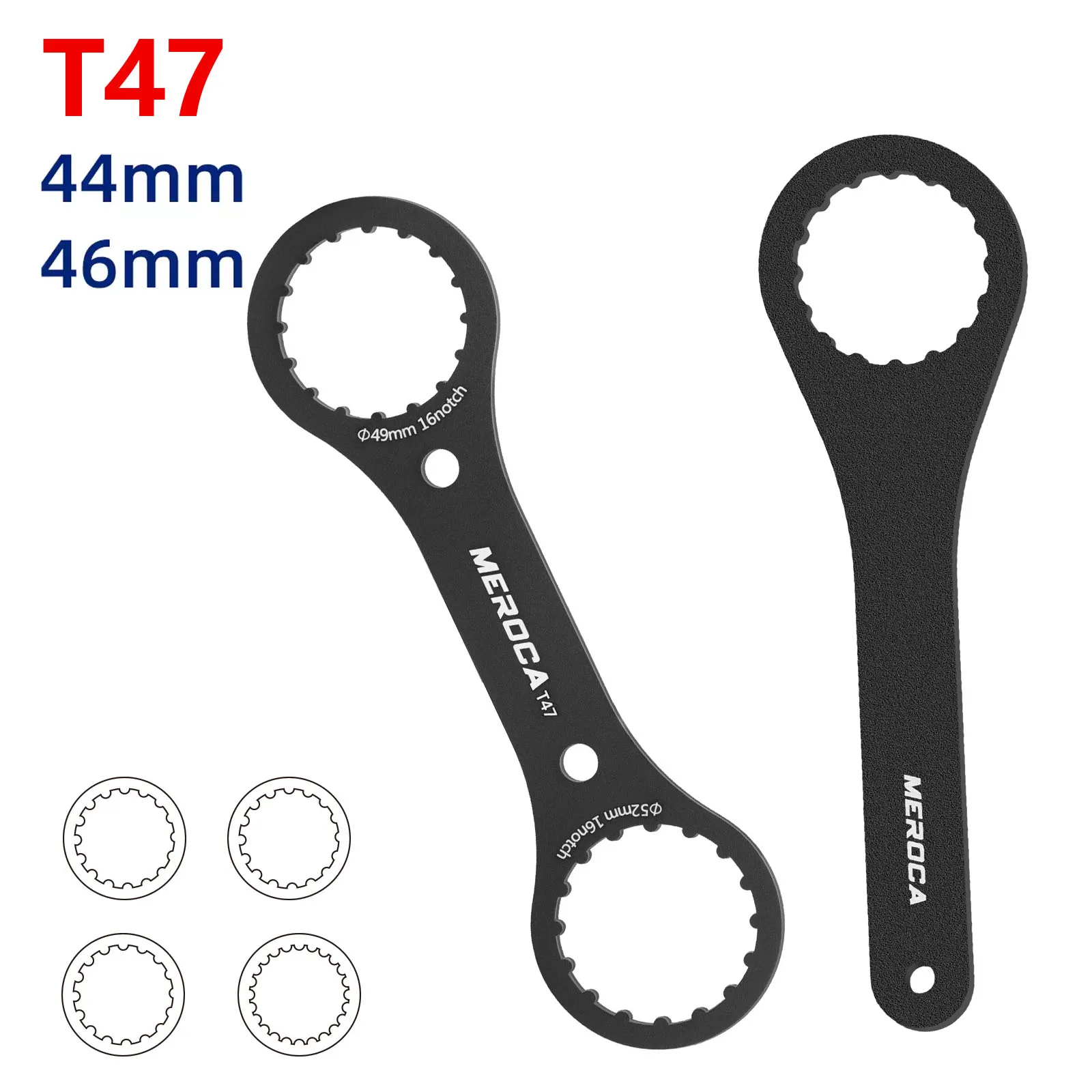 Llave de bicicleta para T47 49/52mm 16/24 muesca 44/46/39/40,5mm herramienta de reparación de instalación para soporte inferior Shimano BB51 BB70 MT500