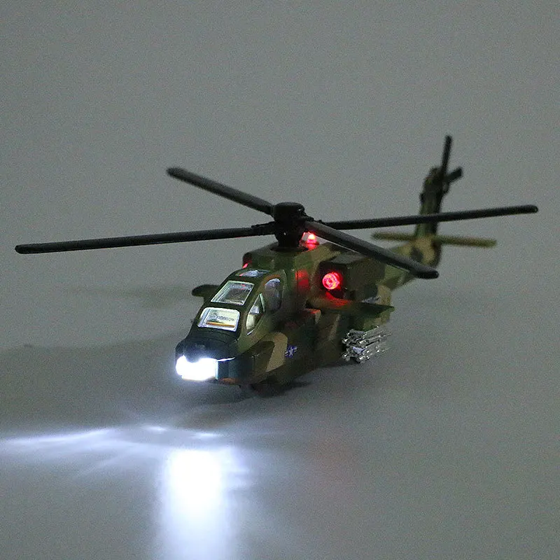 Quality alloy pull back 1:72 armed helicopter model,simulation sound and light aircraft toy,Diecast alloy toys,free shipping