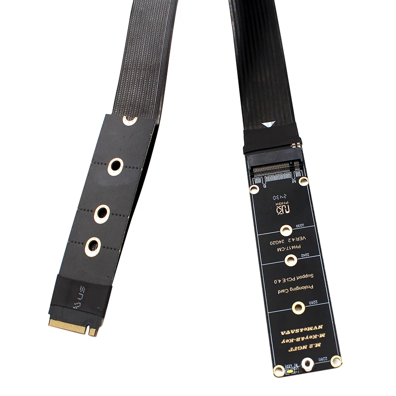 Dual Protocol M.2 to PCIe 4.0 Extension Cable Adapter High Speed Gen 4.0 Riser for 2230 2242 2260 2280 M.2 PCI-e / NGFF SATA SSD