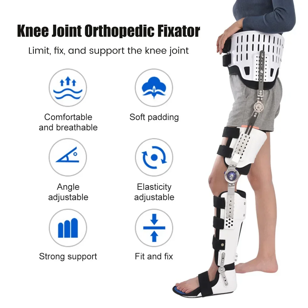 Hip Knee Ankle Foot Orthosis Fixed Brace Orthopedic Support Hip Thigh Femoral Fracture Lower Limb Paralysis Leg Rehabilitation