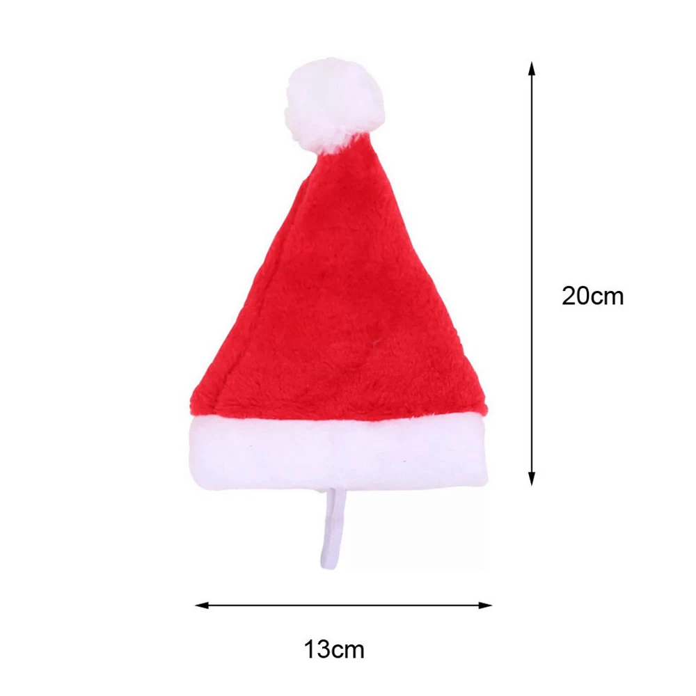 1 pc Red Christmas Dog Cap for Pet Small Medium Dogs Cats Christmas Hat Plush Santa Hat Merry Christmas Decorations Pet Supplies