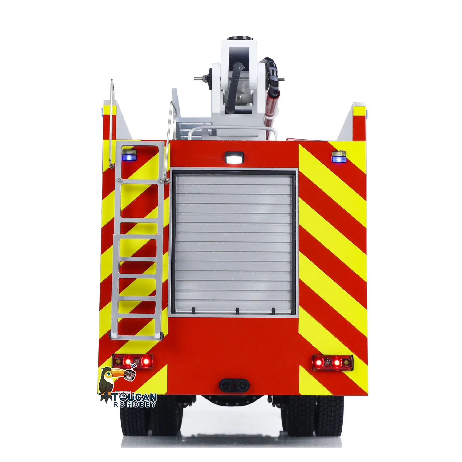 Toys 1/14 3363 8x4 RC Fire Truck Metal Chassis Snozzle High-reach Extendable Turret Light Sound  Painted Finished Cars Vehicle