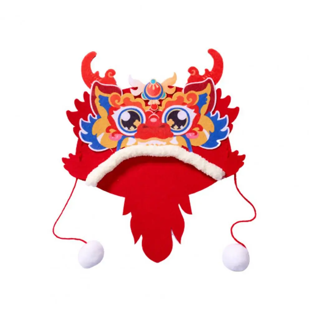 Dragon Head Hat Material Kit Chinese New Year Dragon Head Hat Diy Kit for Kids Handmade Photo Prop Non-woven Fabric Material