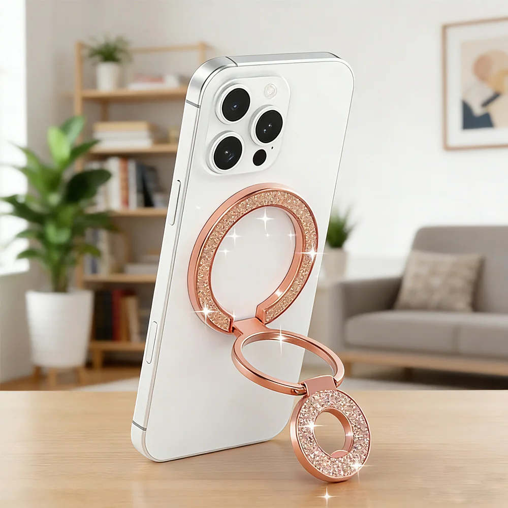 

Mobile Phone Holder Stand Luxury Bling Glitter 360 Degree Rotating Phone Accessories Support Telephone Grip Tok for iPhone 16 17