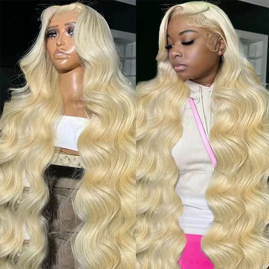 

Blonde Body Wave Lace Front Wig HD Transparent Lace 13x6 Human Hair Wig 613 Pre Plucked 30 40Inch Frontal Wigs For Black Women