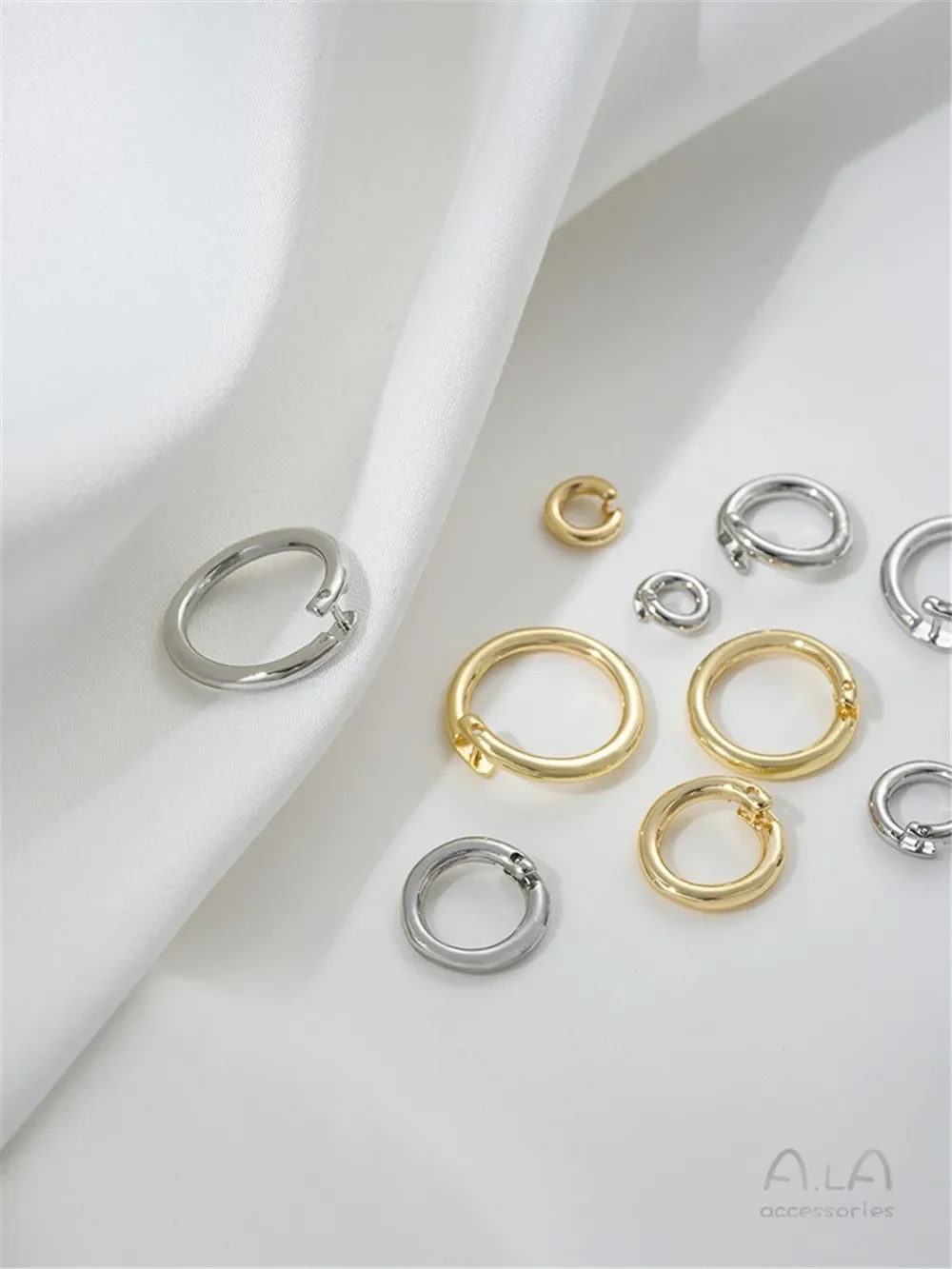 14K Gold Buckle Opening Ring Handmade Universal Ring DIY Handmade Jewelry Pendant Buckle Connecting Ring Accessories K912