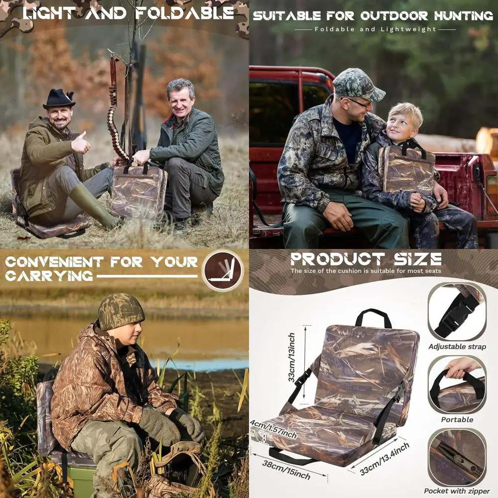 

Комплект из 2 складных камуфляжных подушек для сидений со спинкой и ручкой для охоты на оленей, уток, индейку, рыбалки