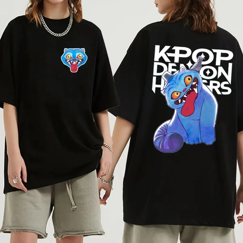 

2025 Kpop Demon Hunters Tiger Pet T-shirt Unisex Men Women Fashion Summer Casual Pullover Tops High Quality Cotton T Shirt Tops