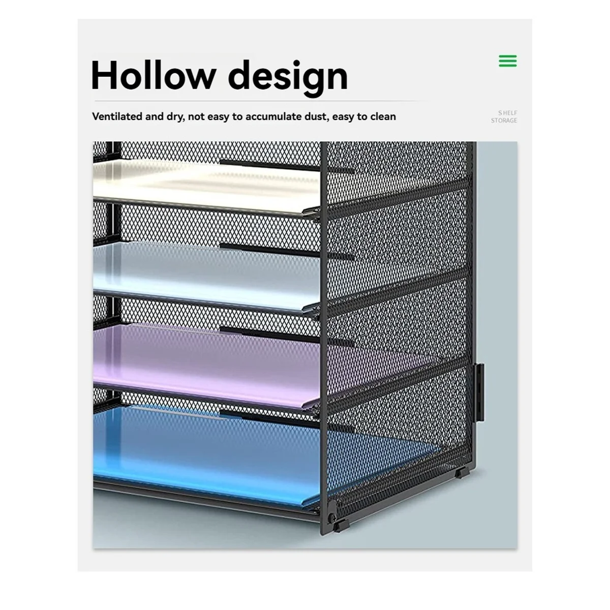 ADP-Tray Document Shelf Handles Mesh Desk File Shelf Desktop Metal Document Shelf Office Document Shelf Home Document Shelf