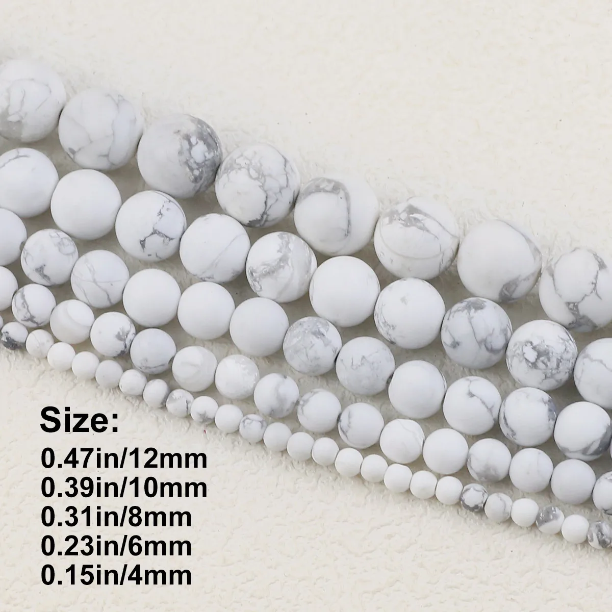 4-12mm 16pcs Stone  half strand Satin finished natural white pine Spacer Loose Beads For Jewelry Making DIY Bracelets Necklace
