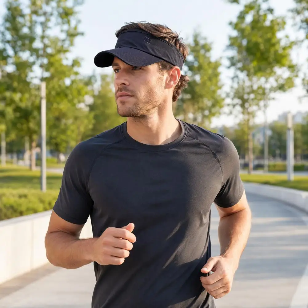 Curved Brim Hat Empty Top Sun Hat with Curved Brim Sweat-absorbent Outdoor Sports Cap Anti-slip Running Hiking for Tennis