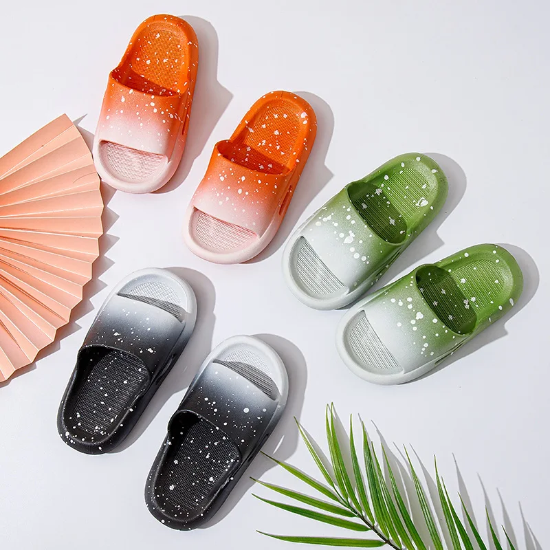 Gradient Color Slippers Children Summer New Boys and Girls Sandals Indoor Home Parent-child Sandals chaussure enfant garçon