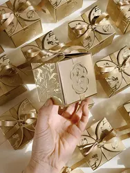 Candy Boxes with Ribbon, Wedding Favor Boxes, Chocolate Gift Boxes, Bridal Baby Shower, Birthday Party Supplies, 7x7x7cm