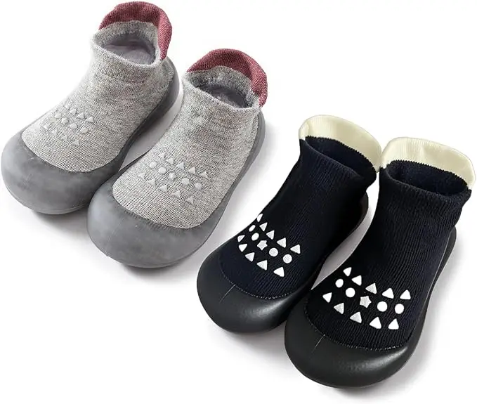 Baby-Socken-Schuhe für Jungen und Mädchen, rutschfeste Gummisohle, erste Schuhe für Kleinkinder, atmungsaktive, elastische, weiche Hausschuhe für Babys. – Detail 1