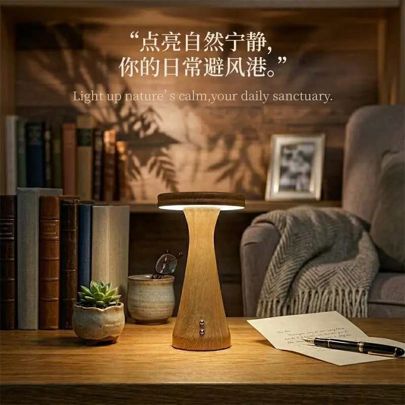 Bedroom bedside decorative desk lamp charging light luxury high-end feeling living room side cabinet water ripple ambient light view 5