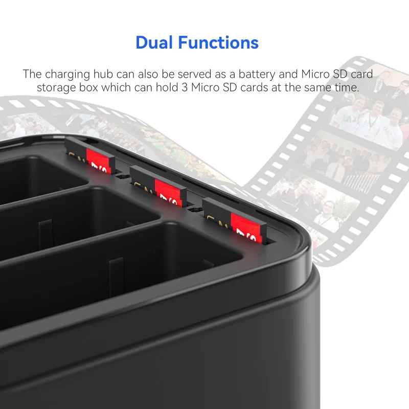 Amagis für gopro13 Batterie ladestation hero13 Batterie Dreifach ladegerät Action Kamera Zubehör