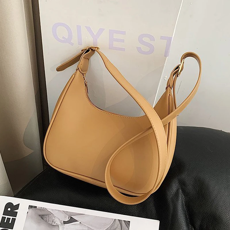 Mode Schoudertassen Voor Dames 2023 Casual Crossbody Tassen Voor Dames Pu Leer Effen Kleur Eenvoudige Handtassen Damestas