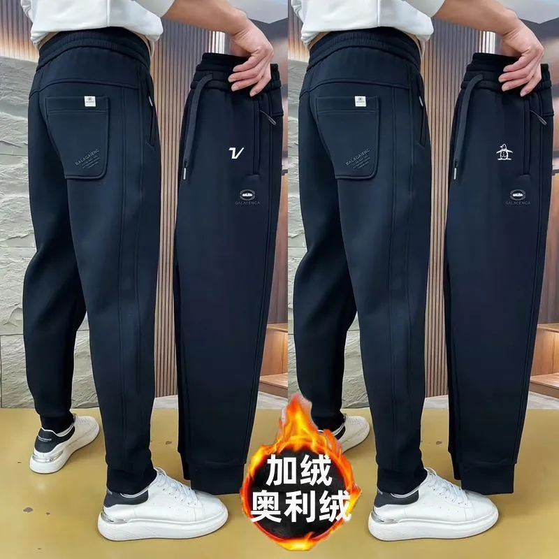 명품 Large Size Sports Pants Men Golf Wear 2024 Winter New Authentic Golf Pants Thickening Keep Warm Casual Pants Men Golf Clothes