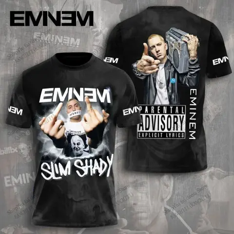 새로운 랩퍼 Eminem 3d 인쇄 그래픽 티셔츠 남성 여성 패션 Tshirt 키즈 힙합 탑스 티셔츠 남성 의류 Slim Shady Apparel Rock