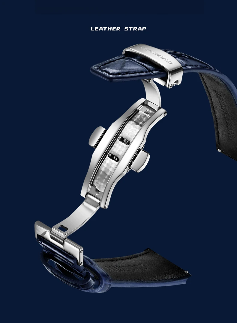 هانبورو ساعة أوتوماتيكية للرجال 43 مللي متر ساعة يد ميكانيكية عتيقة 50 متر مقاومة للماء الياقوت مرآة الجوف خارج الهاتفي