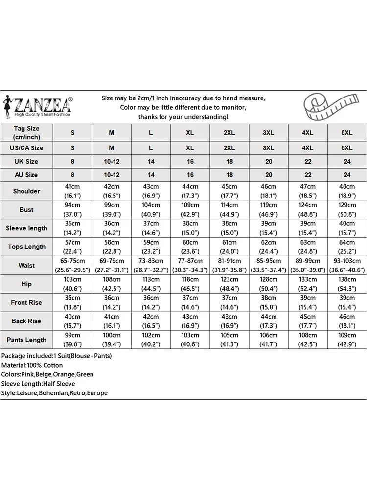 ZANZEA Summer 2PCS Fashion Matching Sets Casual Solid Tracksuit Work Outifits Women V Neck Half Sleeve Blouse Harem Pants Sets