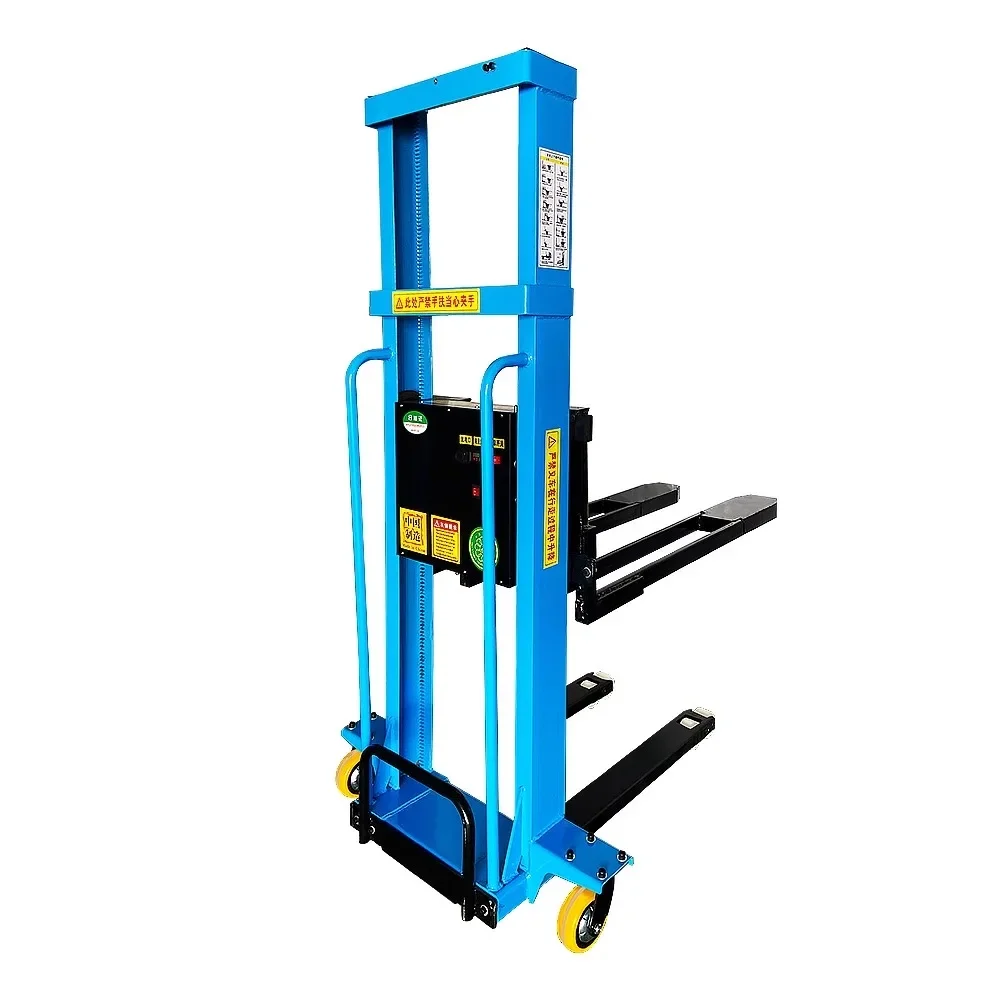 Electric forklift with portable small automatic lifting forklift stacker