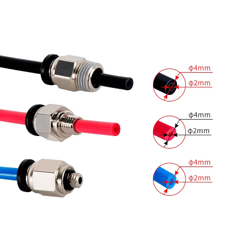 Złączki pneumatyczne do drukarek 3D, szybkozłączki Bowdena, łączniki do rur 1,75/3 mm, złączki PC4 M6 M10, rurki PTFE 2/4 mm — zdjęcie produktu 2