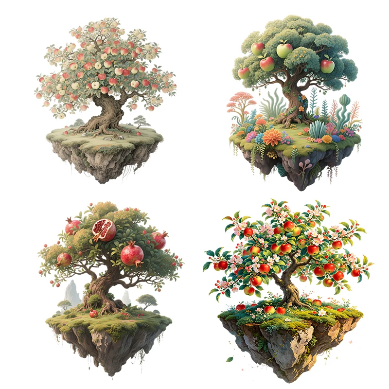 Three Ratels CAB30 Harvest Fruit Tree Floating Island Art Wall stickers for home decoration