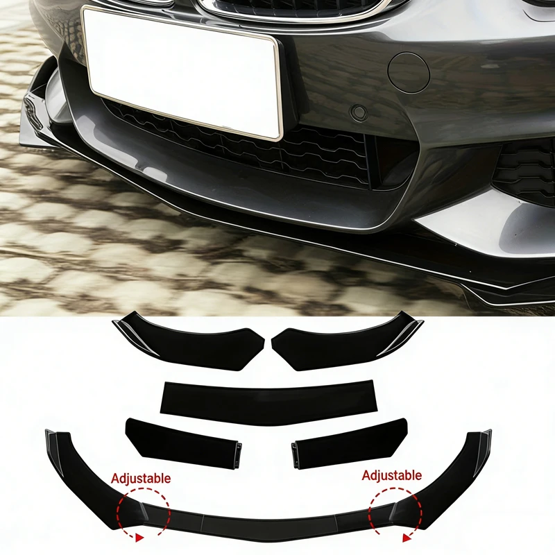 5Pcs ABS Material Universal Car Front Bumper Separator Bumper Lip Body Kit Duck Lip Separator For Volvo S60 Car Accessories view 2