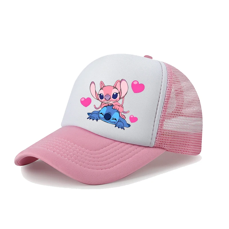 Disney Stitch Children's Baseball Cap Boys Girls Cartoon Adjustable Peaked Hat Summer Breathable Casual Hats Kids Birthday Gift