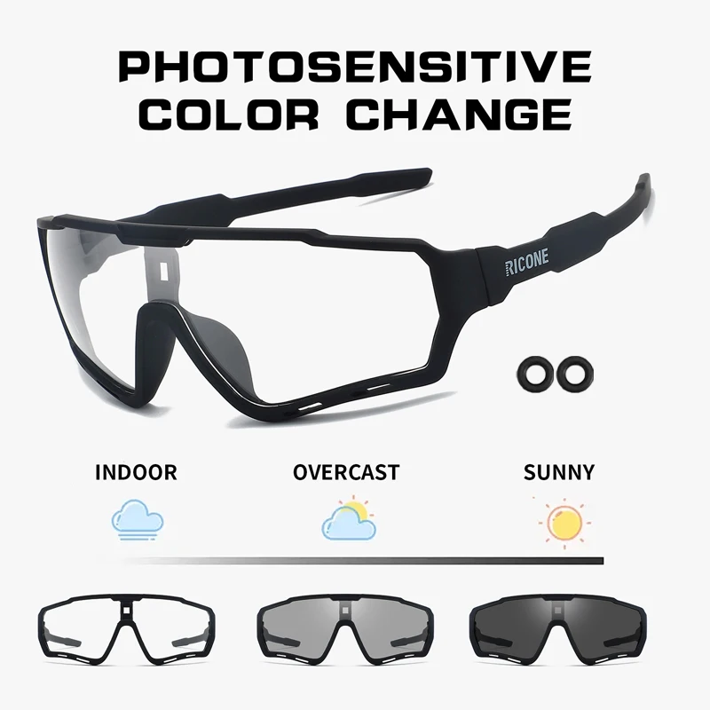 

Photochromic Cycling Sunglasses Mountain Bike Glasses For Men Women Eye Protection Windproof Fishing Riding Goggle