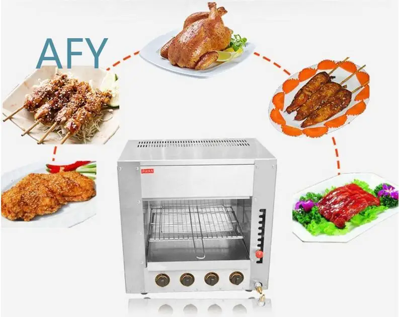 Gas Fish Griddle for Commercial Oven Desktop Chicken Roaster Salamander Grill 4 Burner Infrared Stove with Wave Plate for
