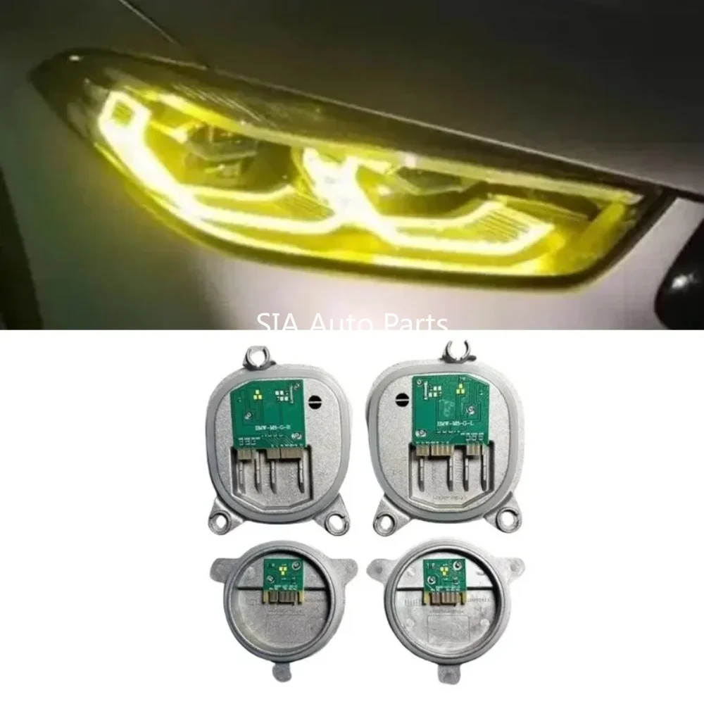 63119498647 Бело-желтые модули DRL Angel Eye для BMW 8 серии M8 G14 G15 F91 F92 G16 840i M850i 2019-22, дневные ходовые огни
