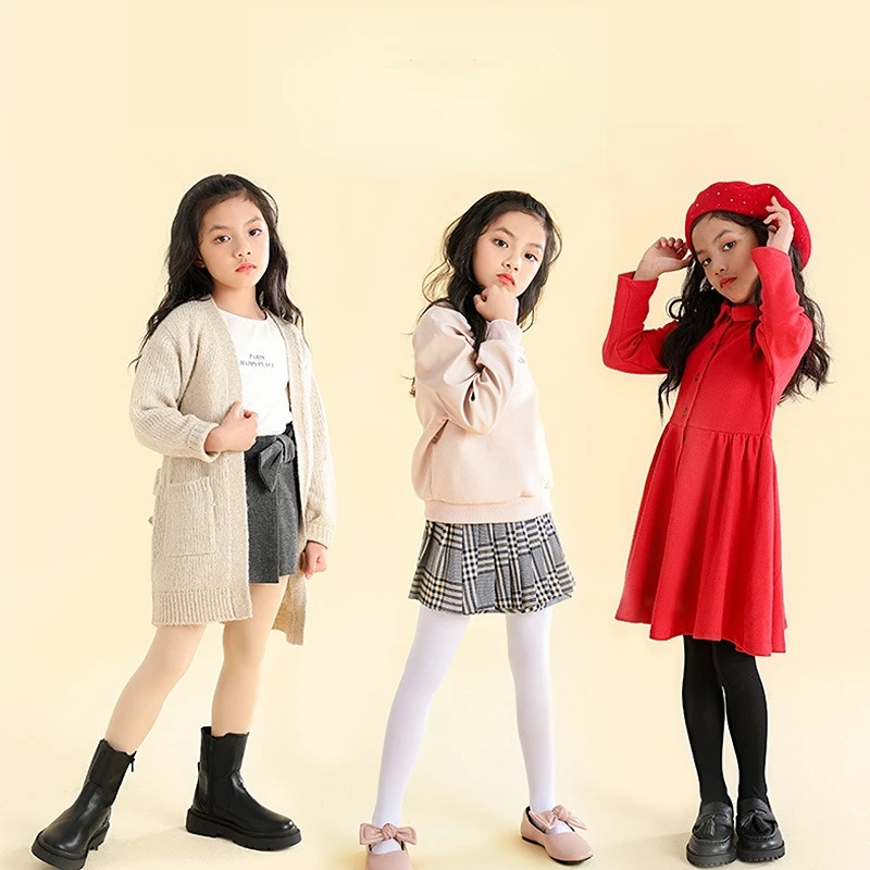 Herbst Candy Farbe Prinzessin Mädchen Strumpfhosen Schule Student Kinder Ballett Tanz Strumpfhosen für Kleinkind Baby Kind Samt Weiße Strümpfe – Detail 2