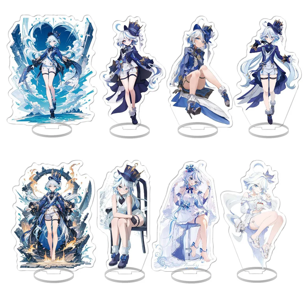 Hot Anime Genshin Acrylic Stand Model Furina Figure Cosplay Plate Holder Topper Birthday Fans Christmas Desk Decor Plate Gift