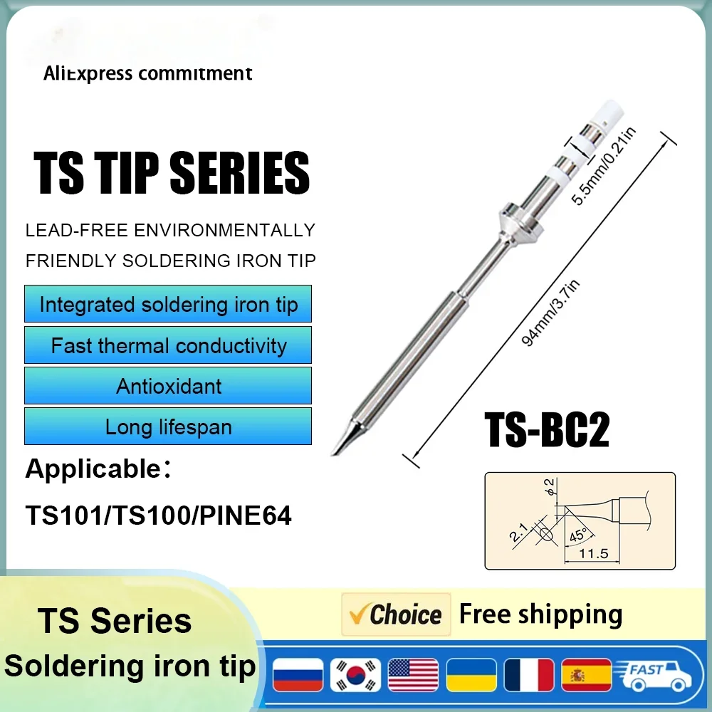 

Universal Soldering Iron Tips Kit - TS101/TS100/T85, K/KU/I, D24, BC2/C4/C1 & JL02 Models for Electric Welding & PCB Rework
