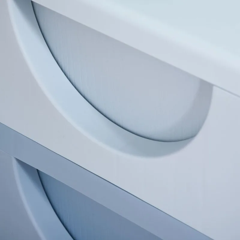 وحدة تخزين للأطفال - غرور مع صندوق درج، رف تخزين ألعاب أزرق، تصميم متعدد الطبقات، صندوق درج بلاستيكي