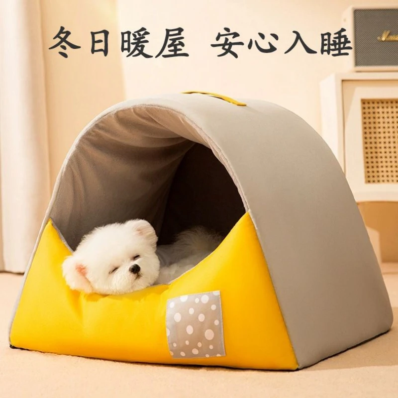 Dog Kennel for All Seasons, Removable and Washable Cat Kennel, Teddy Small Dog Winter Warm Enclosed Pet Winter Dog House