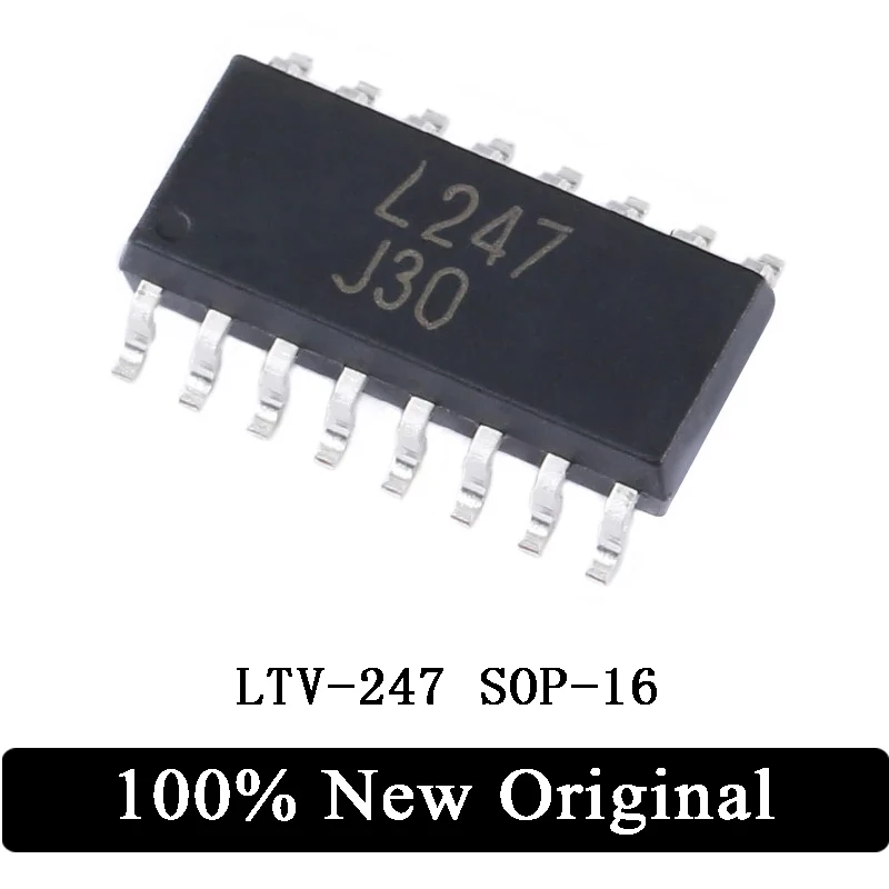 100 Buah LTV-247 LTV247 SOP-16 CIP IC Optocoupler Output Transistor Semikonduktor untuk PCB BOM Tersedia Gratis Pengiriman