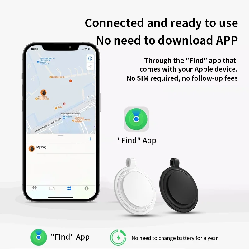 Global GPS Tag For Children/Elder Bluetooth AirTag Pet/Key/bike Tracker work with Apple IOS System Find My APP of Smart Tag