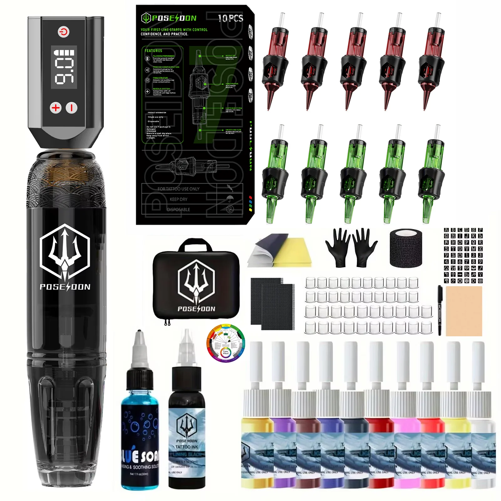 POSEIDON Tattoo Kit Or Tattoo Machnie Lightweight Tattoo Pen For Permanent Makeup Tattoo Machine Kit Tattoo Gun Tattoo Full Kit