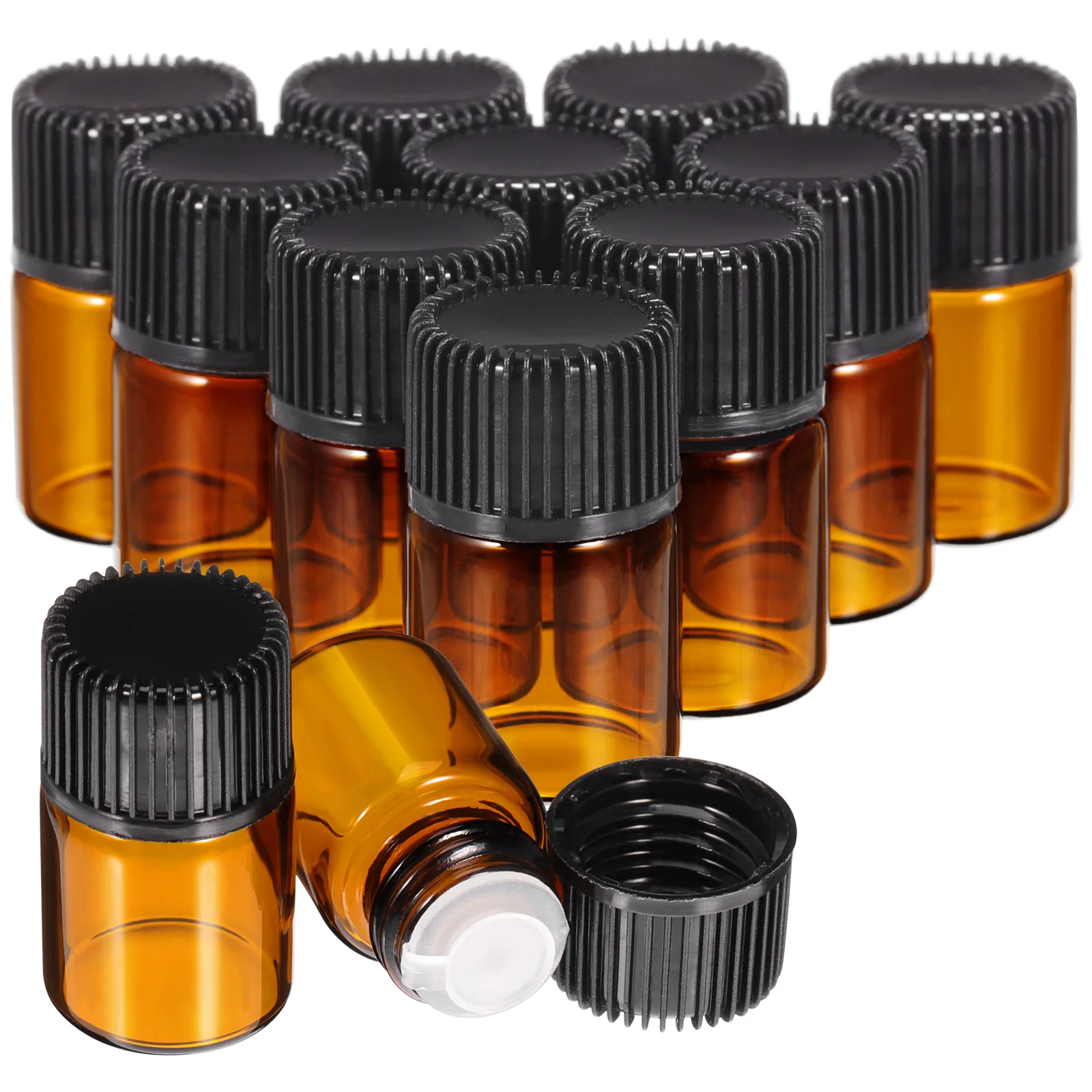 

12Pcs Mini Essential Oil Bottles 3Ml Glass Bottle Set Portable Vial Bottles for Aromatherapy Travel Perfume Storage with Black