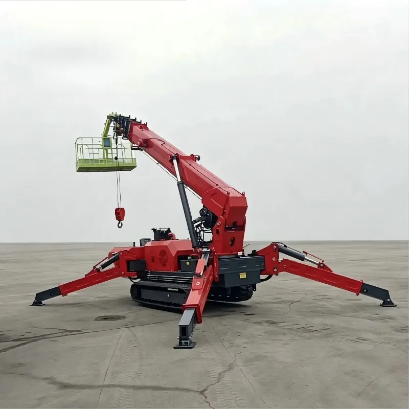 Wireless Remote Spider Crane Crawler Crane Mini Crane 5 Ton Telescopic Boom Diesel for Factory Maintenance Lifting Use