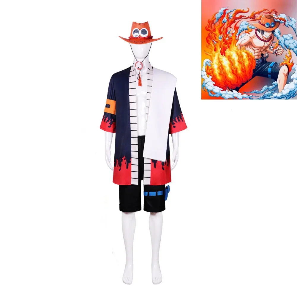 Anime Adult Cosplay Portgas·D· Ace Man Costume