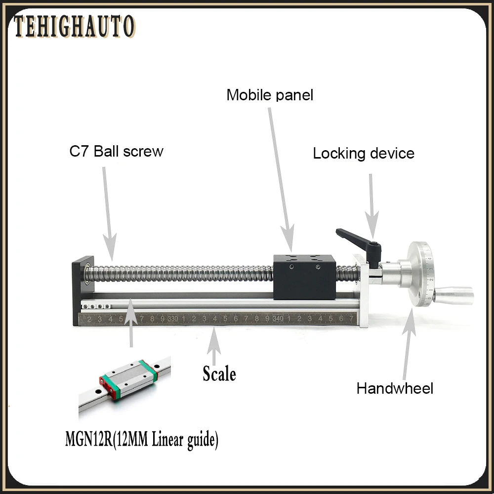 Vite a ricircolo di sfere per tavolo scorrevole manuale CNC SFU1204/1605/1610 100 ~ 1000MM Corsa Banco di lavoro manuale Asta di guida lineare